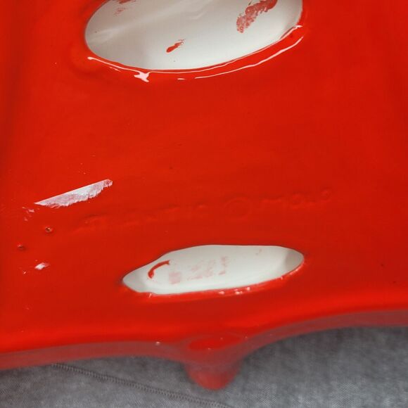 Vintage Ceramic Red Christmas Tree Divided Serving/Candy Dish Atlantic Mold MCM - Picture 6 of 7